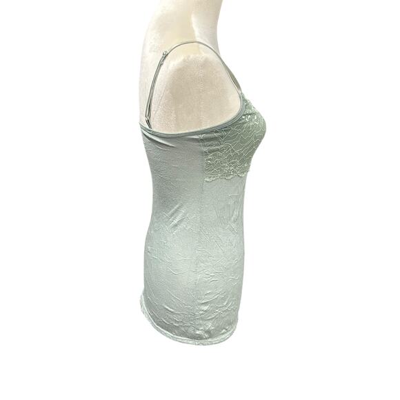 Sage Green Lace Cami Slip Top XS Romantic Coquette Y2K Dark Feminine Chic - Picture 3 of 7